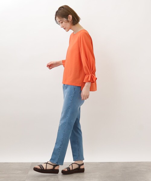 grove（グローブ）の「◆清涼感がありながらきちんと見えの袖デザインブラウス！（シャツ/ブラウス・レディース・オフホワイト/ブラック系2/オレンジ/ブルー・03/02/04/01/05）」の6枚目の写真