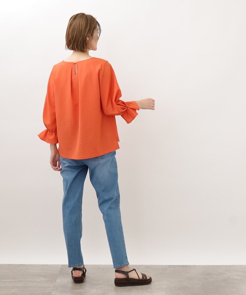 grove（グローブ）の「◆清涼感がありながらきちんと見えの袖デザインブラウス！（シャツ/ブラウス・レディース・オフホワイト/ブラック系2/オレンジ/ブルー・03/02/04/01/05）」の7枚目の写真