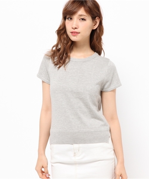 Kastane（カスタネ）の「【Kastane】裾スリットプルオーバ（ニット/セーター・レディース・グレー/レッド/ネイビー/オフホワイト/ブラック・FREE）」の3枚目の写真