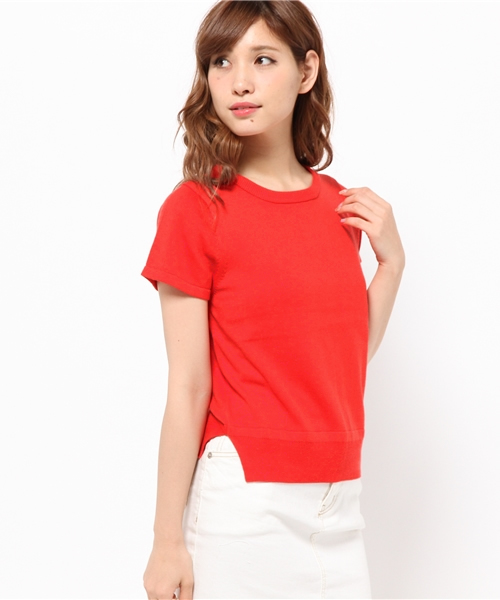 Kastane（カスタネ）の「【Kastane】裾スリットプルオーバ（ニット/セーター・レディース・グレー/レッド/ネイビー/オフホワイト/ブラック・FREE）」の5枚目の写真