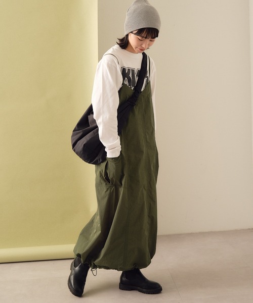 CIAOPANIC TYPY（チャオパニックティピー）の「ナイロンカーゴキャミワンピース（ワンピース・レディース・オフホワイト/カーキ/ブラック・ONE SIZE）」の3枚目の写真