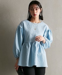 ふくれジャガード切替ブラウス ［Soiunique］