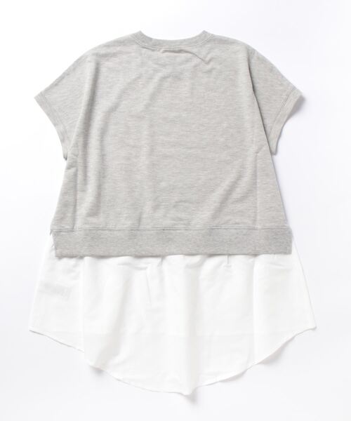 coca（coca）（コカ）の「ミニ裏毛ドッキングトップス（Tシャツ/カットソー・レディース・グレー/ホワイト・M/L）」の3枚目の写真