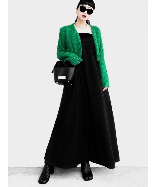 LVEU.(ラブユ.)の「Cropped popcorn knit cardigan / クロップドポップコーンニットカーディガン(Ai select)(カーディガン/ボレロ・レディース・グリーン/ブラック・FREE)」の16枚目の写真