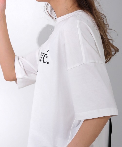 Bou Jeloud（ブージュルード）の「コットンWシルケットロゴT（Tシャツ/カットソー・レディース・ブラック/ホワイト/パープル/ネイビー・FREE）」の13枚目の写真