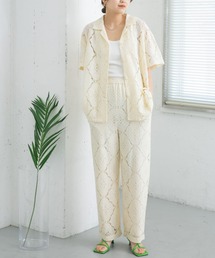 KBF | レースオープンカラーシャツ(シャツ/ブラウス)