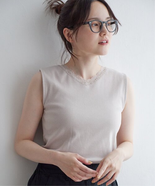 LBC（エルビーシー）の「レースタンクトップ（タンクトップ・レディース・ホワイト/ベージュ/チャコールグレー・M/L）」の3枚目の写真