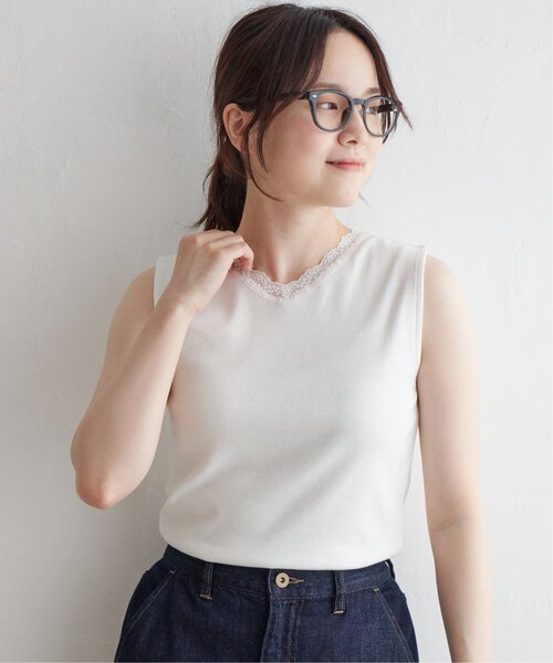 LBC（エルビーシー）の「レースタンクトップ（タンクトップ・レディース・ホワイト/ベージュ/チャコールグレー・M/L）」の4枚目の写真