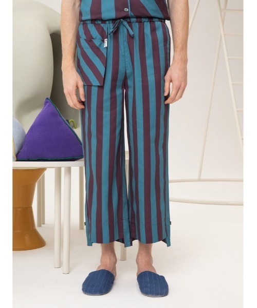 JNBY（ジェーエヌビーワイ）の「HOME Genderless Striped Drawstring-waist Cotton Pants / コットンパンツ（その他パンツ・レディース・グリーン系その他5/ブルー系その他4/ベージュ系その他5・36/38/40）」の3枚目の写真