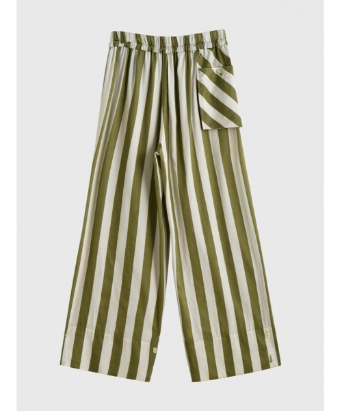 JNBY（ジェーエヌビーワイ）の「HOME Genderless Striped Drawstring-waist Cotton Pants / コットンパンツ（その他パンツ・レディース・グリーン系その他5/ブルー系その他4/ベージュ系その他5・36/38/40）」の14枚目の写真