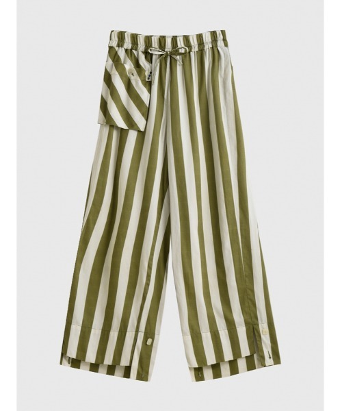 JNBY（ジェーエヌビーワイ）の「HOME Genderless Striped Drawstring-waist Cotton Pants / コットンパンツ（その他パンツ・レディース・グリーン系その他5/ブルー系その他4/ベージュ系その他5・36/38/40）」の15枚目の写真