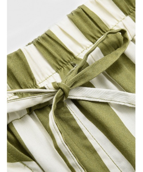 JNBY（ジェーエヌビーワイ）の「HOME Genderless Striped Drawstring-waist Cotton Pants / コットンパンツ（その他パンツ・レディース・グリーン系その他5/ブルー系その他4/ベージュ系その他5・36/38/40）」の9枚目の写真