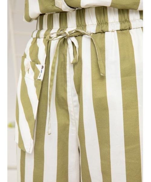 JNBY（ジェーエヌビーワイ）の「HOME Genderless Striped Drawstring-waist Cotton Pants / コットンパンツ（その他パンツ・レディース・グリーン系その他5/ブルー系その他4/ベージュ系その他5・36/38/40）」の7枚目の写真