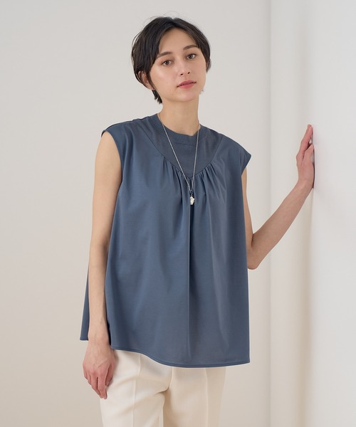 【数々のアワードを受賞】 ANAYI（アナイ）の「コットン天竺ニットドッキング プルオーバー トップス