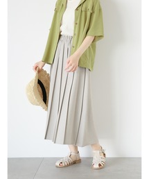 ehka sopo | 前後着リネンタッチプリーツスカート(スカート)