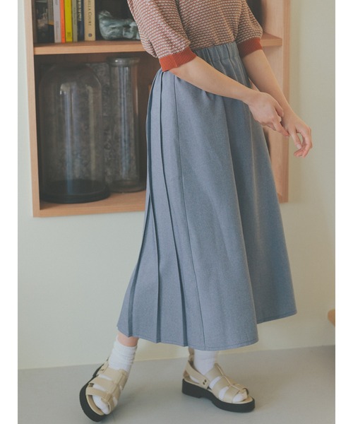 ehka sopo（エヘカソポ）の「前後着リネンタッチプリーツスカート（スカート・レディース・ベージュ/グリーン/ネイビー・F）」の3枚目の写真