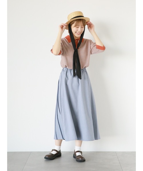 ehka sopo（エヘカソポ）の「前後着リネンタッチプリーツスカート（スカート・レディース・ベージュ/グリーン/ネイビー・F）」の21枚目の写真