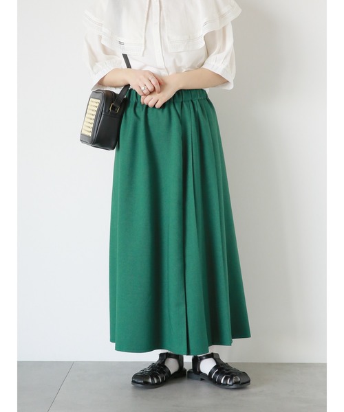 ehka sopo（エヘカソポ）の「前後着リネンタッチプリーツスカート（スカート・レディース・ベージュ/グリーン/ネイビー・F）」の17枚目の写真