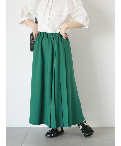 ehka sopo（エヘカソポ）の「前後着リネンタッチプリーツスカート（スカート・レディース・ベージュ/グリーン/ネイビー・F）」の18枚目の写真