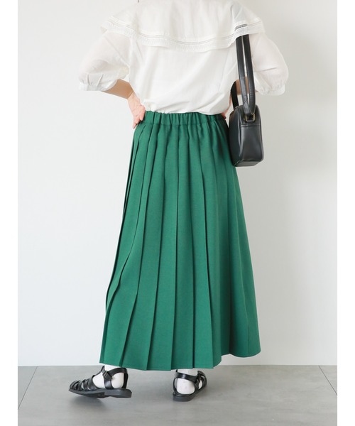 ehka sopo（エヘカソポ）の「前後着リネンタッチプリーツスカート（スカート・レディース・ベージュ/グリーン/ネイビー・F）」の19枚目の写真