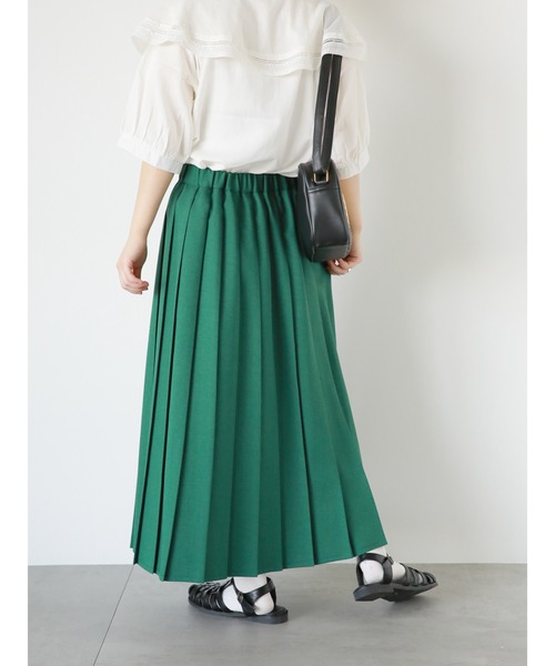 ehka sopo（エヘカソポ）の「前後着リネンタッチプリーツスカート（スカート・レディース・ベージュ/グリーン/ネイビー・F）」の20枚目の写真