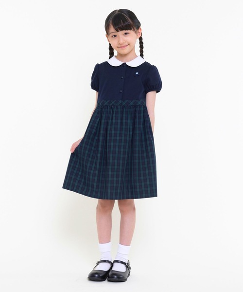 半袖 ピンタックシャツワンピース 140 150 160cm(8836-2506