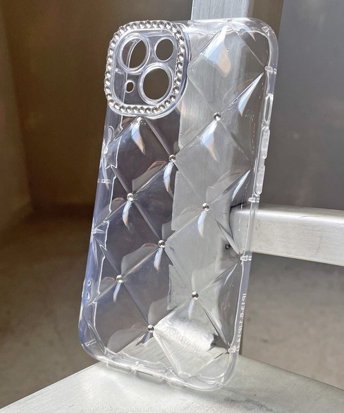 【鉄砂様】iPhone11 iPhone11/12/13/14/15対応/ラインストーンデザイン クリア
