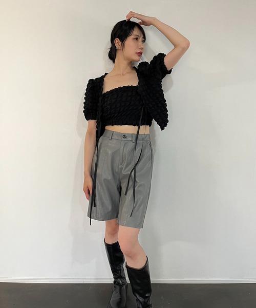 Jewelobe(ジュエローブ)の「チューブトップ×ボレロカーディガン ポップコーンアンサンブル(アンサンブル・レディース・ブラック/ホワイト・FREE)」の14枚目の写真
