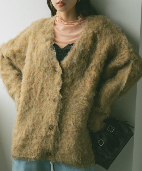 CLANE オーバーシャギーニットカーディガン アイボリー 新品（セール  