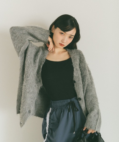 VANNIE U（ヴァニーユー）の「ミックスシャギーオーバーカーディガン（カーディガン/ボレロ・レディース・アイボリー/ブルー/グレー/イエロー/ベージュ・FREE）」の10枚目の写真