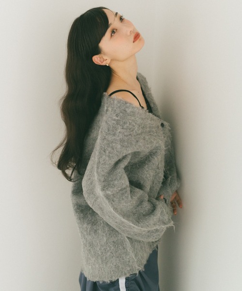 VANNIE U（ヴァニーユー）の「ミックスシャギーオーバーカーディガン（カーディガン/ボレロ・レディース・アイボリー/ブルー/グレー/イエロー/ベージュ・FREE）」の14枚目の写真