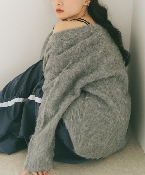 VANNIE U（ヴァニーユー）の「ミックスシャギーオーバーカーディガン（カーディガン/ボレロ・レディース・アイボリー/ブルー/グレー/イエロー/ベージュ・FREE）」の15枚目の写真