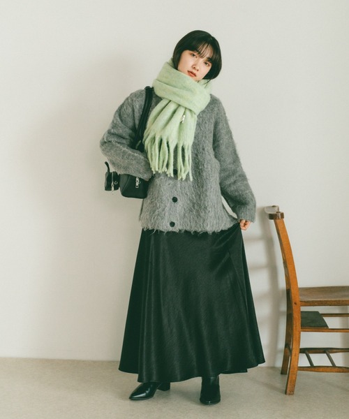 VANNIE U（ヴァニーユー）の「ミックスシャギーオーバーカーディガン（カーディガン/ボレロ・レディース・アイボリー/ブルー/グレー/イエロー/ベージュ・FREE）」の18枚目の写真