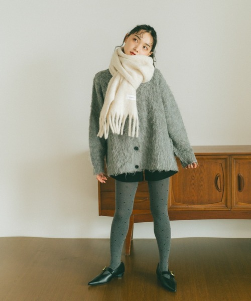 VANNIE U（ヴァニーユー）の「ミックスシャギーオーバーカーディガン（カーディガン/ボレロ・レディース・アイボリー/ブルー/グレー/イエロー/ベージュ・FREE）」の17枚目の写真