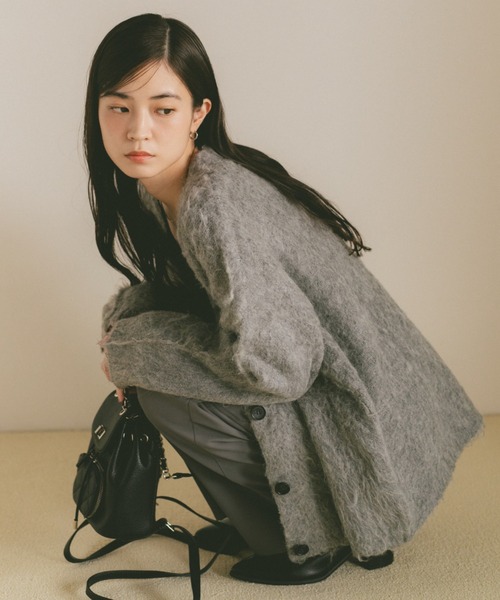 ■美品・未使用■センソユニコ慈雨/羽織.カーディガン.ボレロ/ウールポリエステル セール】 Wフェイスニードル刺繍ロングカーディガン （カーディガン