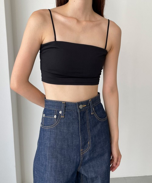 CANAL JEAN(キャナルジーン)の「RED CHOP WORKS パット付きベアショートキャミソール(キャミソール・レディース・ブラック/ホワイト・ONE SIZE)」の1枚目の写真