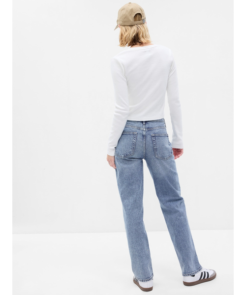 GAP(ギャップ)の「ウォッシュウェル '90s ミッドライズ ルーズフィット デニム(デニムパンツ・レディース・ライトインディゴブルー・23/24/25/26/27/28/29/30)」の5枚目の写真