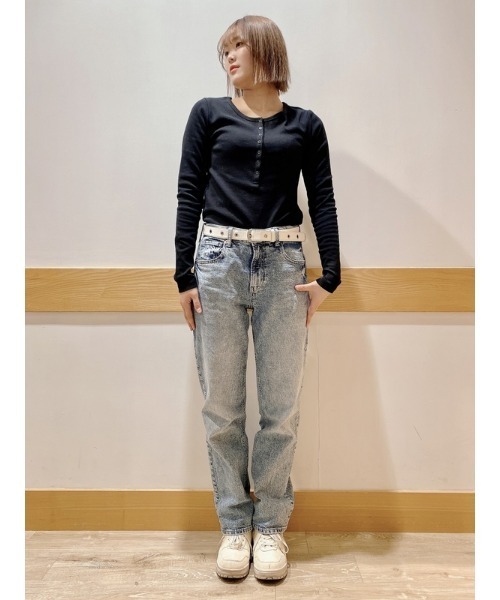 美ライン ハイライズ ルーズフィットデニム 2021Mルーズフィットデニムパンツ 25AW | ACNE STUDIOS