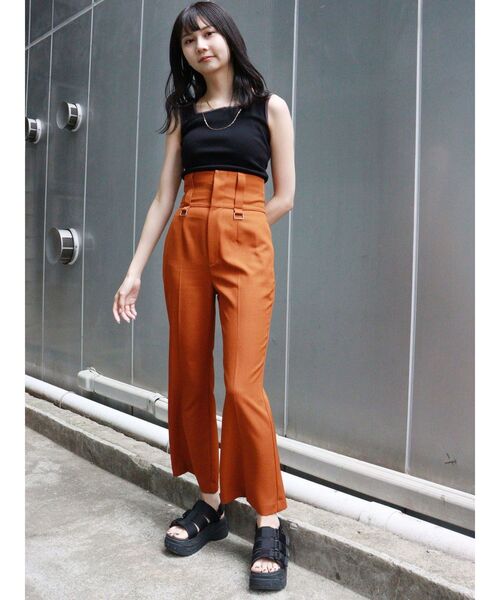 MURUA（ムルーア）の「ハイウエストストリングパンツ（その他パンツ・レディース・その他1/ブラック/オレンジ・1/2）」の20枚目の写真