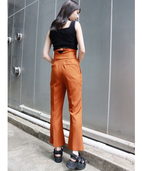 MURUA（ムルーア）の「ハイウエストストリングパンツ（その他パンツ・レディース・その他1/ブラック/オレンジ・1/2）」の21枚目の写真