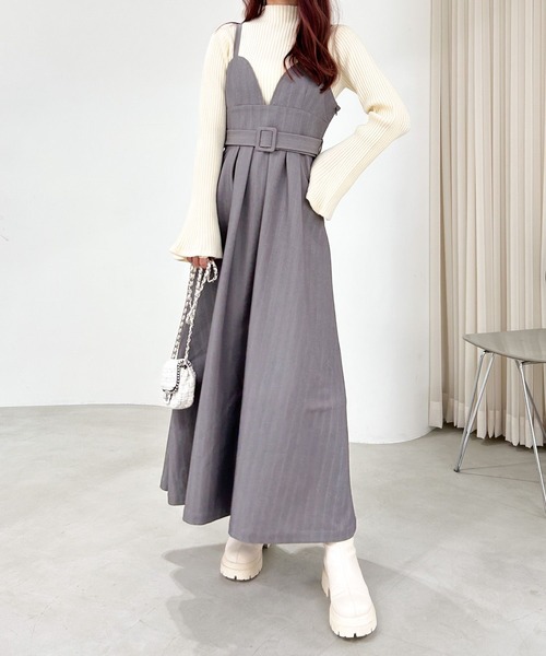 Heather（ヘザー）の「ベルト付きフレアキャミワンピース 969900