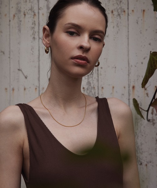 【CENE】セネ/1mmスネークチェーンネックレス/45cm