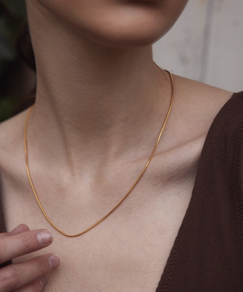 【CENE】セネ/1mmスネークチェーンネックレス/45cm