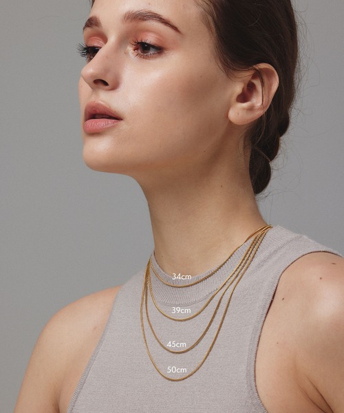 【CENE】セネ/1mmスネークチェーンネックレス/45cm