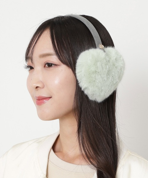 イヤーマフラー 'ハート' フェイクファー（イヤーマフ）｜FURLA
