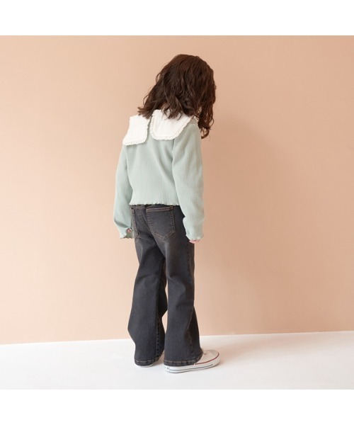 Lycee mine(リセマイン)の「きれいシルエットしっかりストレッチフレアデニムパンツ(その他パンツ・キッズ・ブラック/ネイビー・150cm/110cm/140cm/100cm/130cm/120cm)」の10枚目の写真
