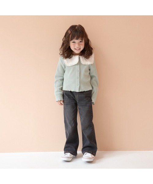 Lycee mine(リセマイン)の「きれいシルエットしっかりストレッチフレアデニムパンツ(その他パンツ・キッズ・ブラック/ネイビー・150cm/110cm/140cm/100cm/130cm/120cm)」の9枚目の写真