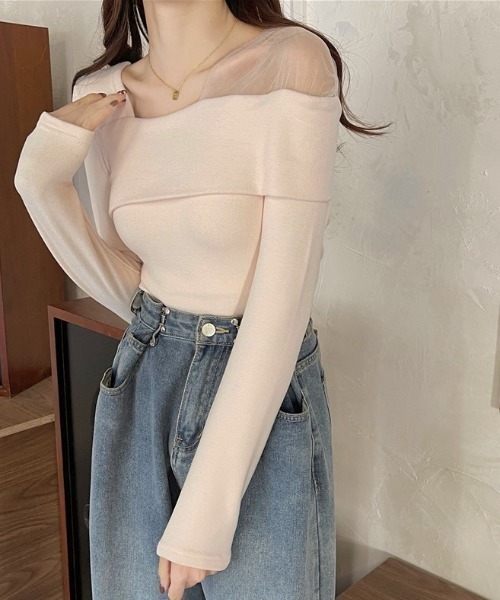 日本未入荷 KUOSE★アシンメトリーショルダートップス 日本未入荷 KUOSE☆アシンメトリーショルダートップス (KUOSE/T