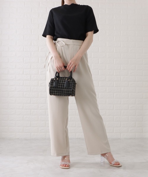 Lace Ladies（レースレディース）の「サイドリボンハイウエストタック入りスラックス（スラックス・レディース・ブラック/グレイッシュベージュ/アイボリー・XL/S/M）」の18枚目の写真