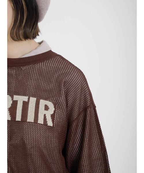 Samansa Mos2（サマンサ モスモス）の「ロゴジャカードメッシュ編みニット（ニット/セーター・レディース・チャコールグレー/ブラウン/ベージュ/グリーン・F）」の18枚目の写真